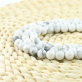 Vente chaude lisse blanche Howlite naturel pierres précieuses perles en vrac, L-0054